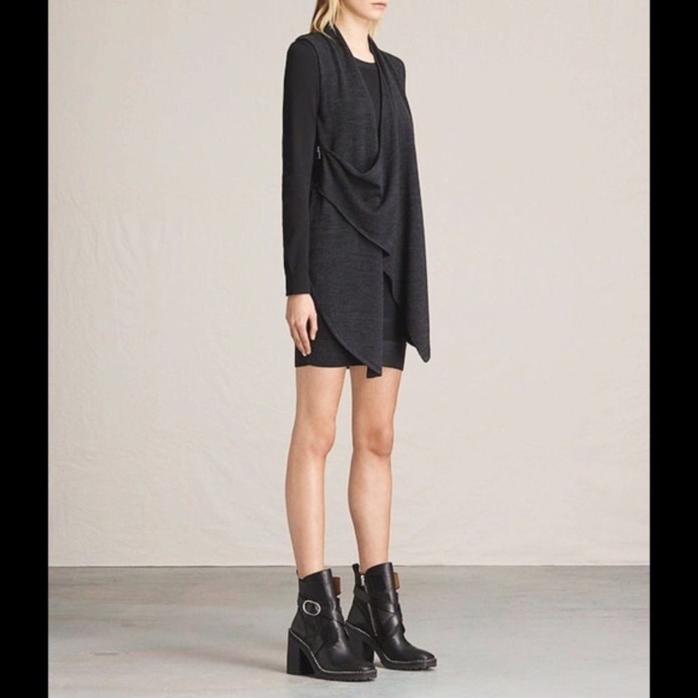 ALLSAINTS Drina drape sweater dress - NWT